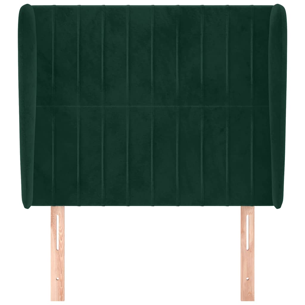 Testiera ad Orecchio Verde Scuro 83x23x118/128 cm in Velluto