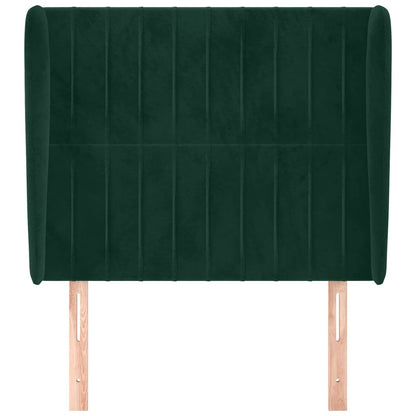 Testiera ad Orecchio Verde Scuro 83x23x118/128 cm in Velluto