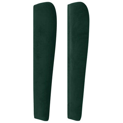 Testiera ad Orecchio Verde Scuro 83x23x118/128 cm in Velluto