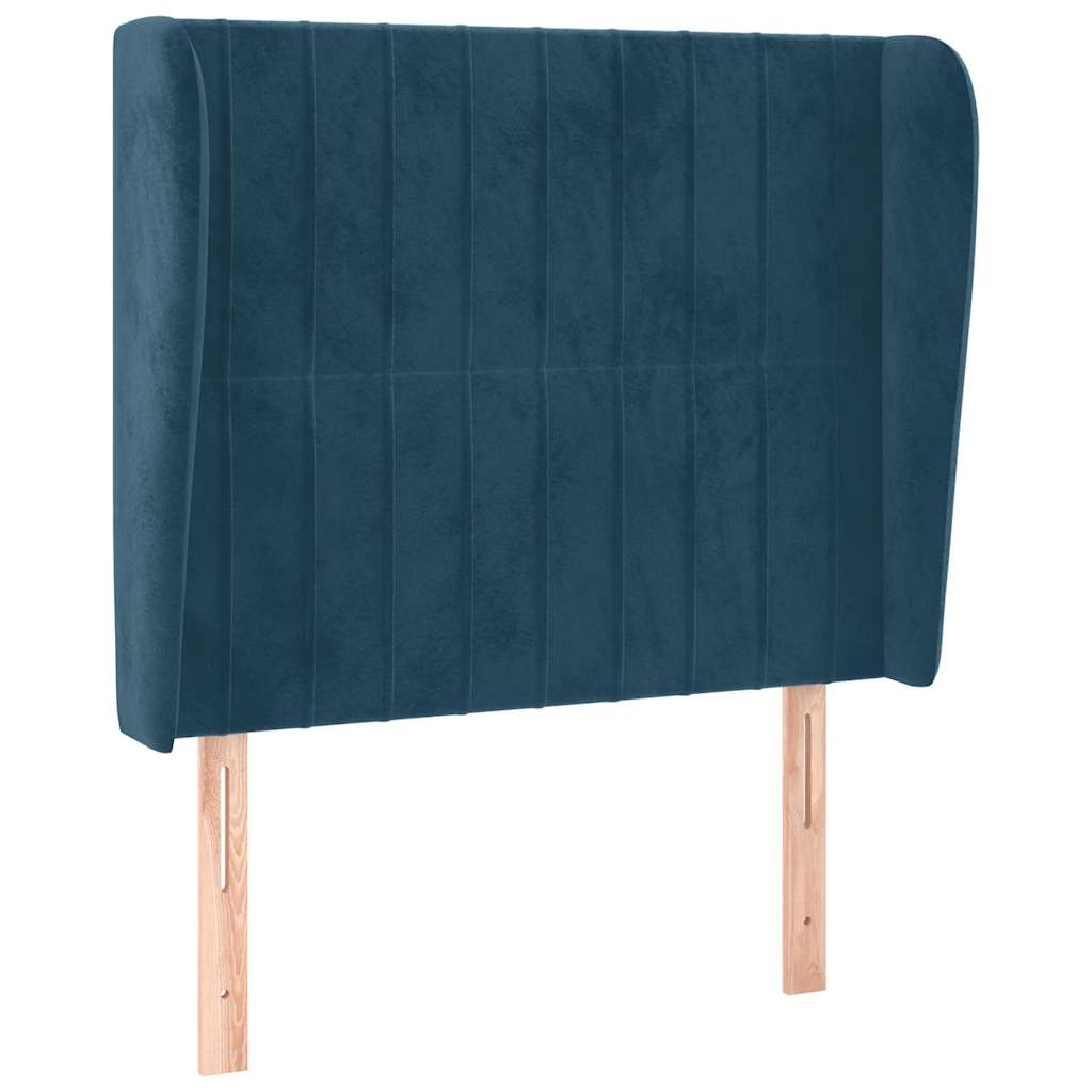 Testiera ad Orecchio Blu Scuro 83x23x118/128 cm in Velluto
