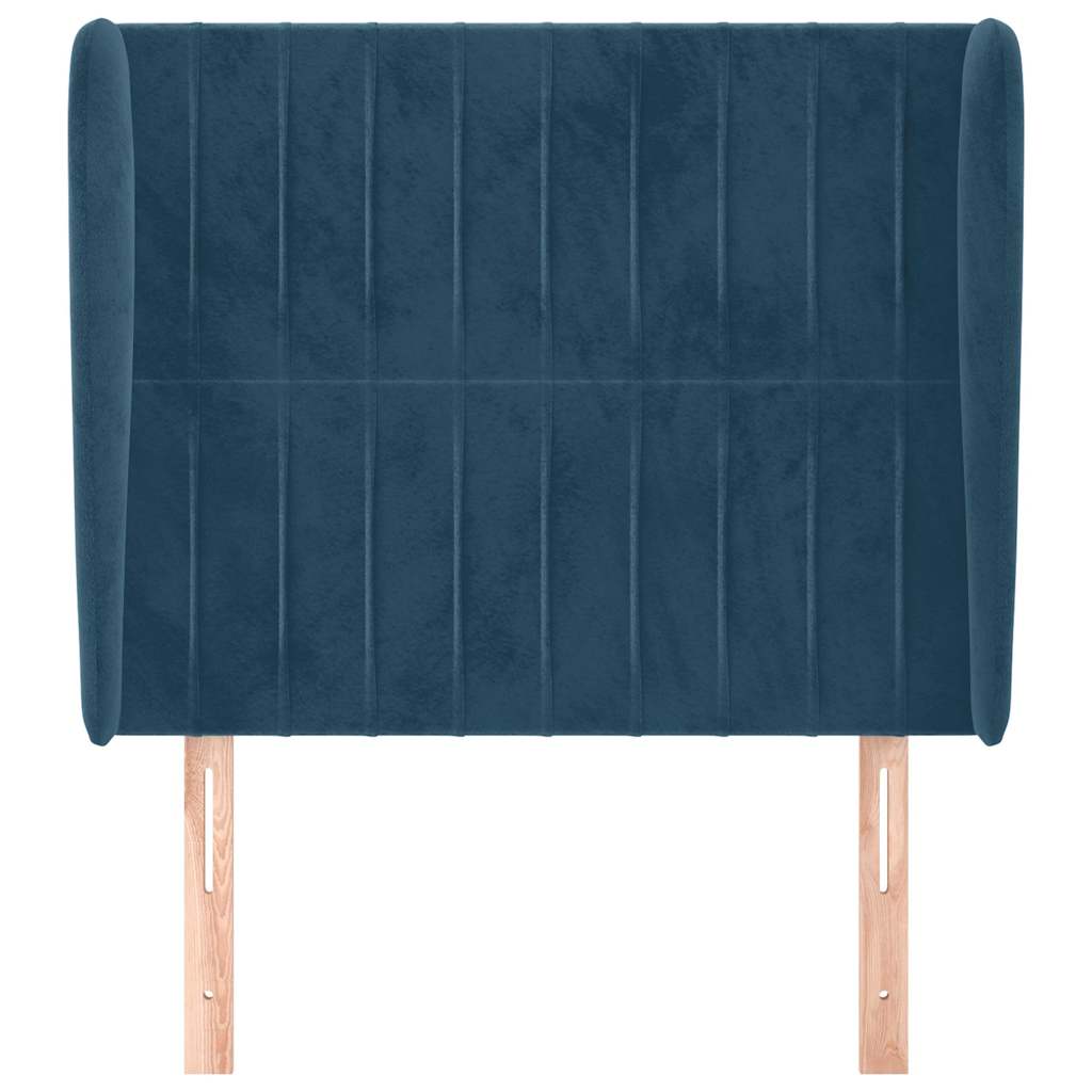 Testiera ad Orecchio Blu Scuro 83x23x118/128 cm in Velluto