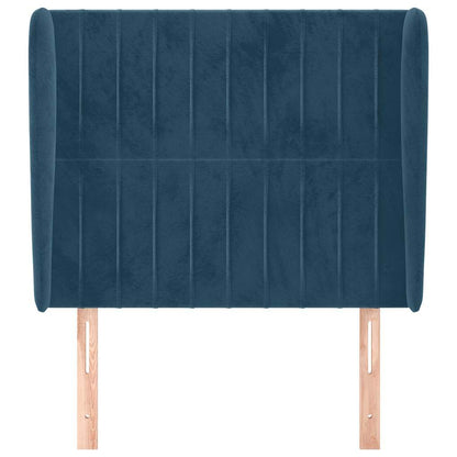Testiera ad Orecchio Blu Scuro 83x23x118/128 cm in Velluto