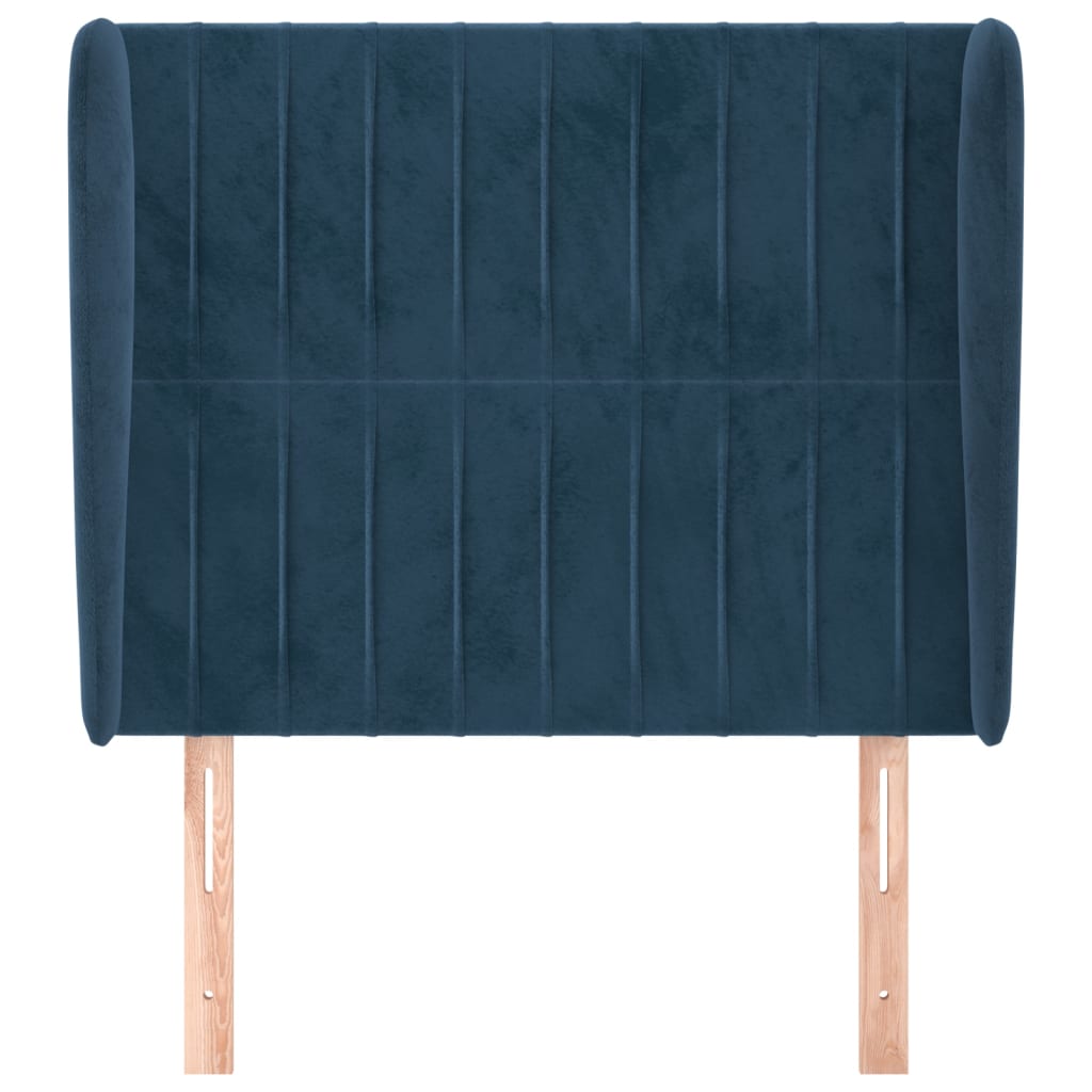 Testiera ad Orecchio Blu Scuro 83x23x118/128 cm in Velluto