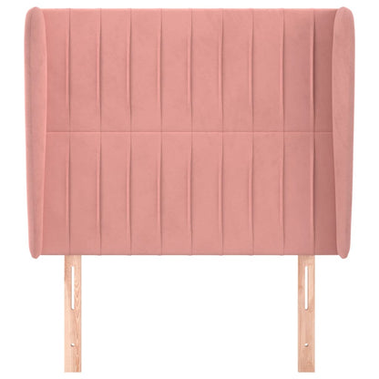 Testiera ad Orecchio Rosa 83x23x118/128 cm in Velluto