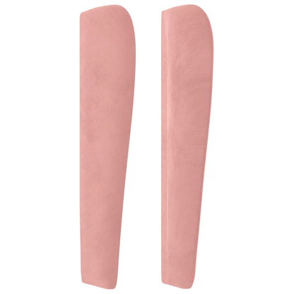 Testiera ad Orecchio Rosa 83x23x118/128 cm in Velluto