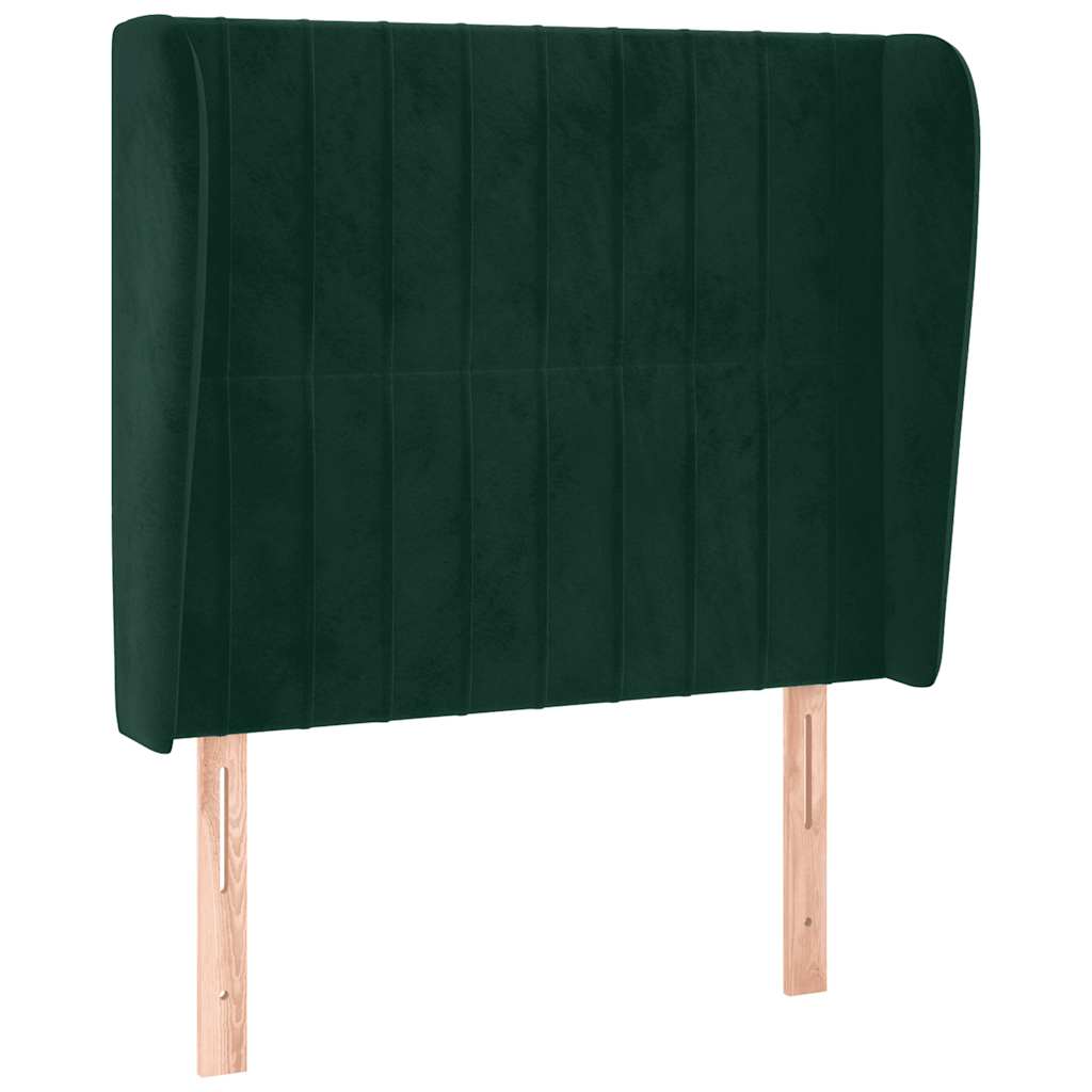 Testiera ad Orecchio Verde Scuro 93x23x118/128 cm in Velluto
