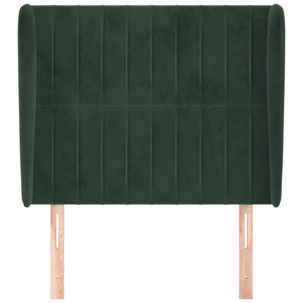 Testiera ad Orecchio Verde Scuro 93x23x118/128 cm in Velluto
