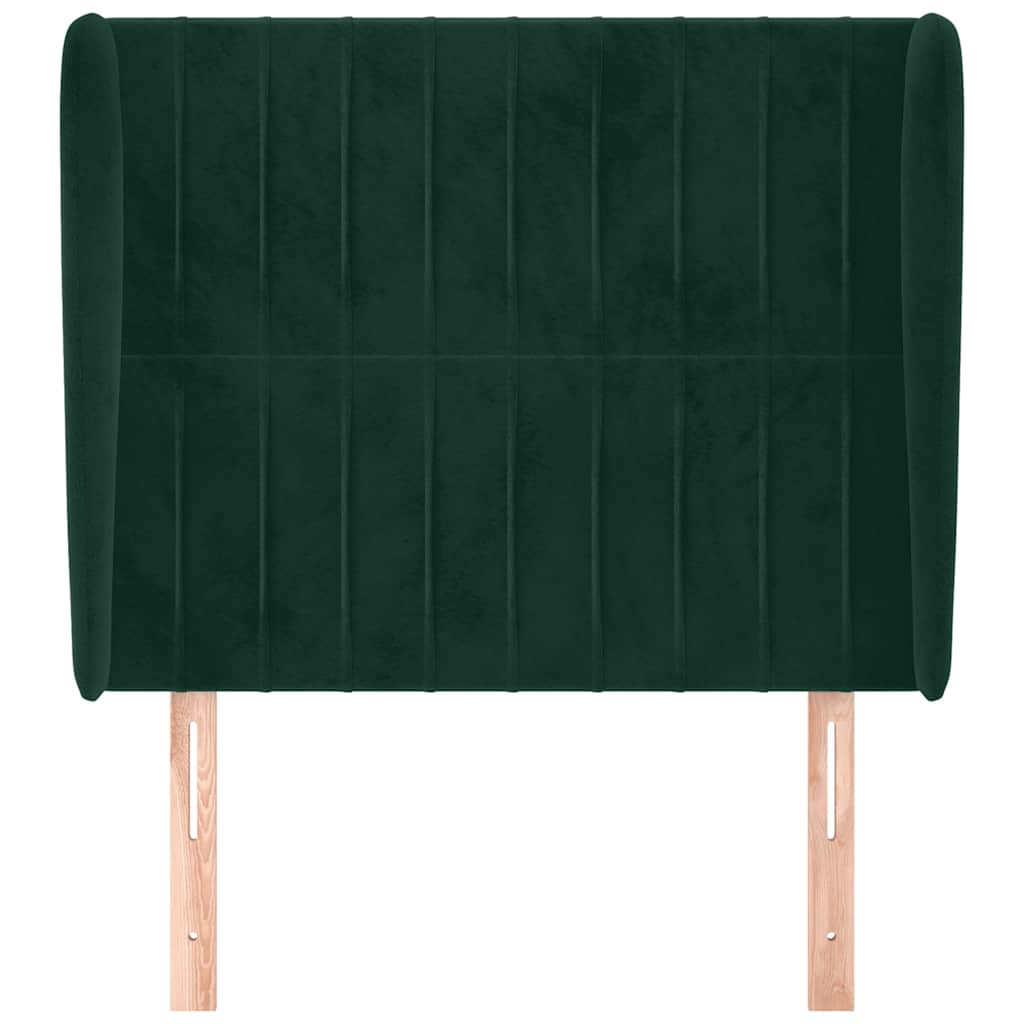 Testiera ad Orecchio Verde Scuro 93x23x118/128 cm in Velluto