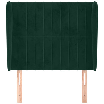 Testiera ad Orecchio Verde Scuro 93x23x118/128 cm in Velluto