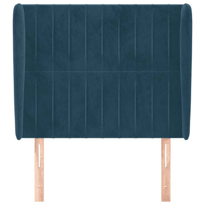 Testiera ad Orecchio Blu Scuro 93x23x118/128 cm in Velluto