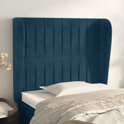 Testiera ad Orecchio Blu Scuro 93x23x118/128 cm in Velluto