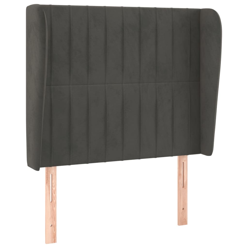 Testiera ad Orecchio GrigioScuro 103x23x118/128cm in Velluto