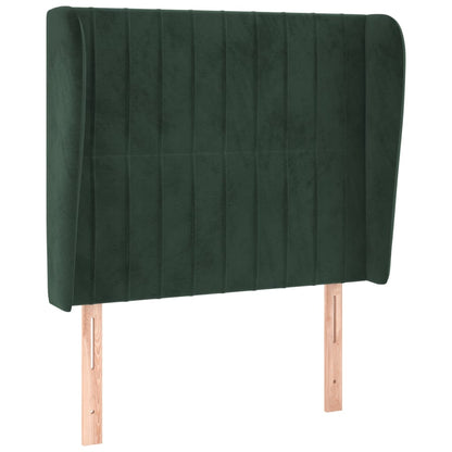 Testiera ad Orecchio Verde Scuro 103x23x118/128cm in Velluto
