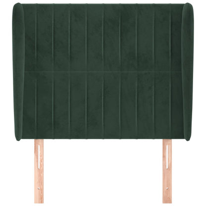 Testiera ad Orecchio Verde Scuro 103x23x118/128cm in Velluto