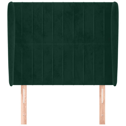 Testiera ad Orecchio Verde Scuro 103x23x118/128cm in Velluto