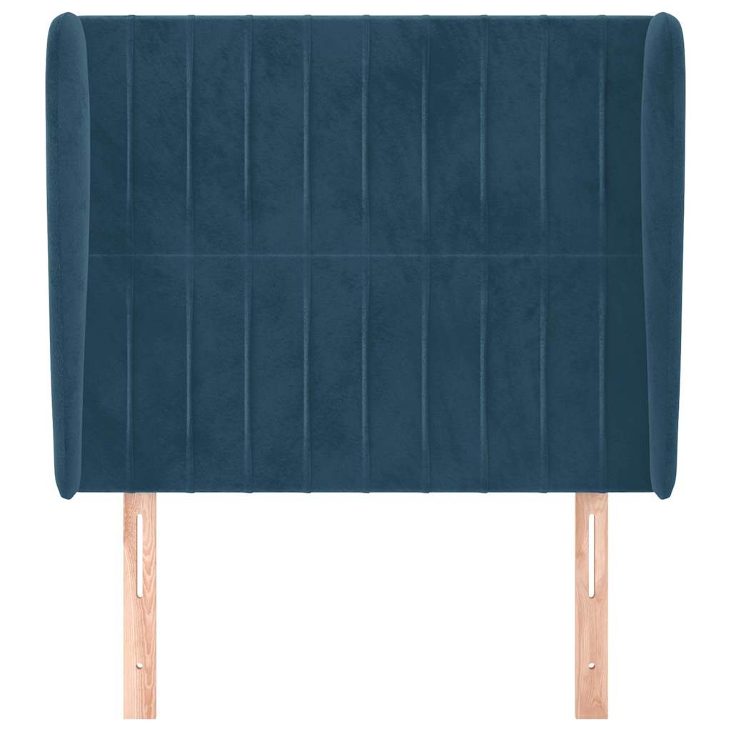Testiera ad Orecchio Blu Scuro 103x23x118/128 cm in Velluto