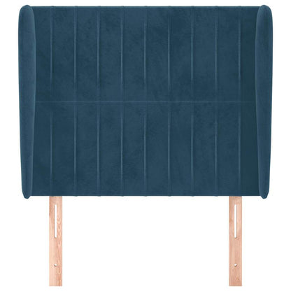 Testiera ad Orecchio Blu Scuro 103x23x118/128 cm in Velluto