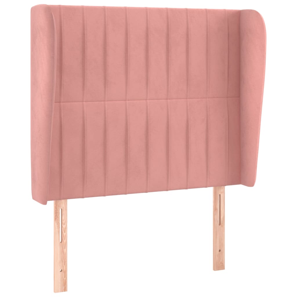 Testiera ad Orecchio Rosa 103x23x118/128 cm in Velluto
