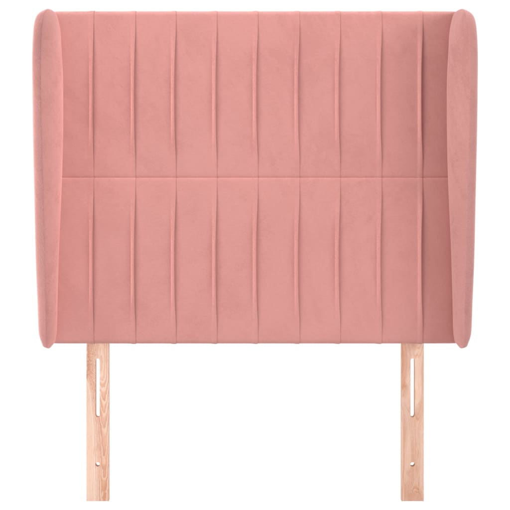 Testiera ad Orecchio Rosa 103x23x118/128 cm in Velluto