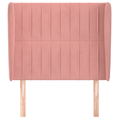 Testiera ad Orecchio Rosa 103x23x118/128 cm in Velluto