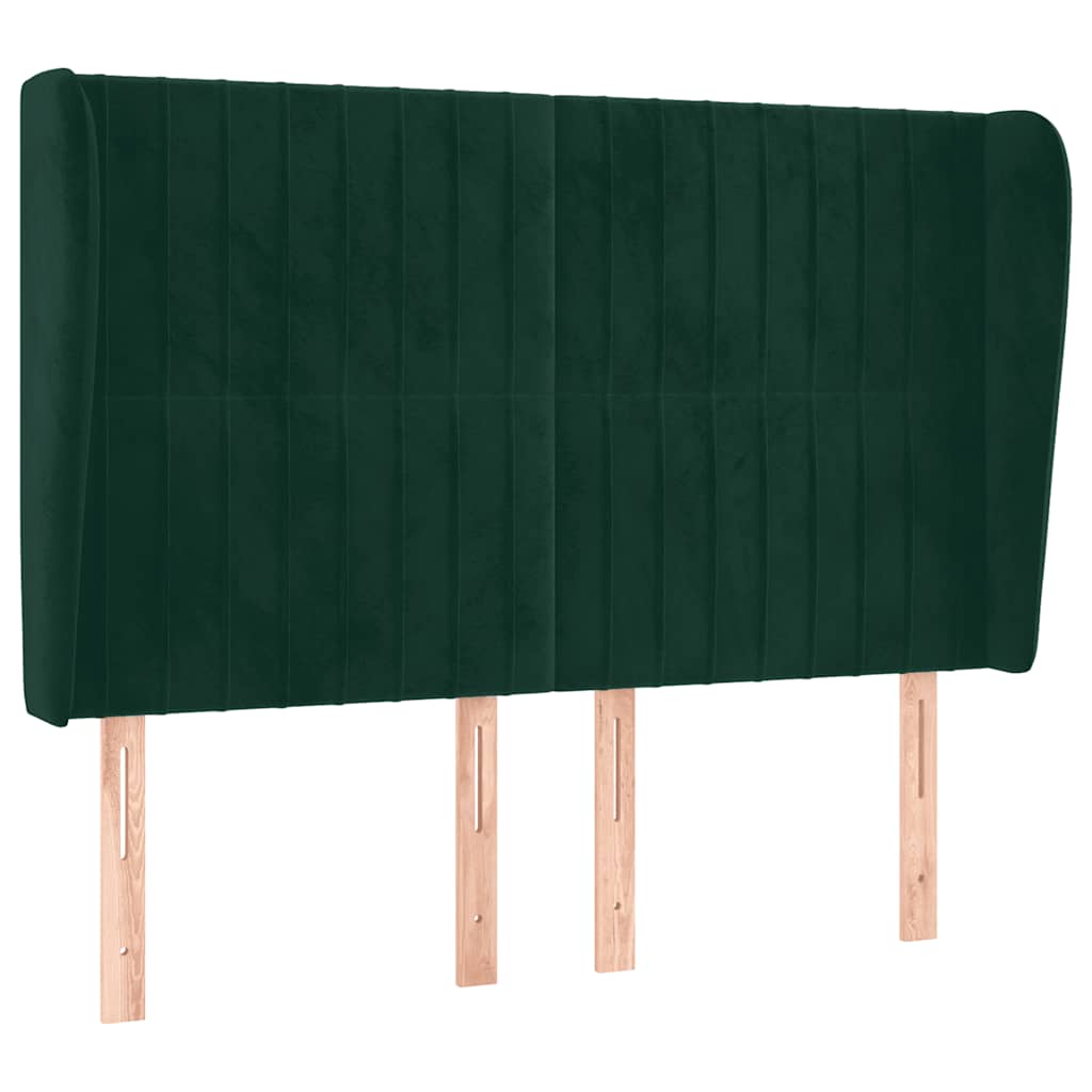 Testiera ad Orecchio Verde Scuro 147x23x118/128cm in Velluto
