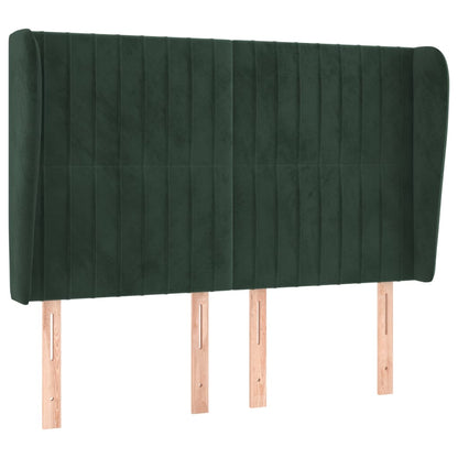 Testiera ad Orecchio Verde Scuro 147x23x118/128cm in Velluto