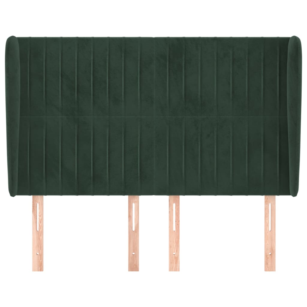 Testiera ad Orecchio Verde Scuro 147x23x118/128cm in Velluto