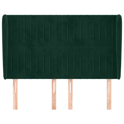 Testiera ad Orecchio Verde Scuro 147x23x118/128cm in Velluto