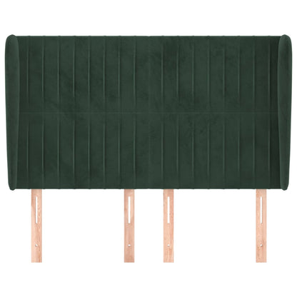 Testiera ad Orecchio Verde Scuro 147x23x118/128cm in Velluto