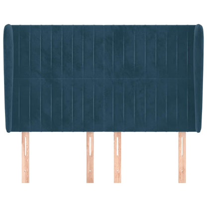 Testiera ad Orecchio Blu Scuro 147x23x118/128cm in Velluto