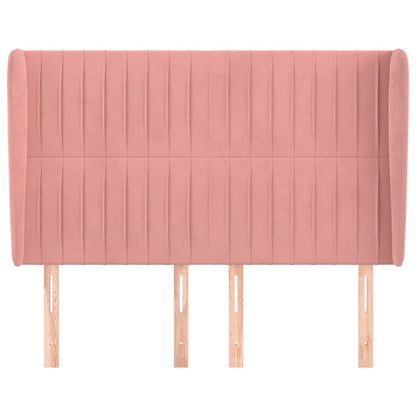 Testiera ad Orecchio Rosa 147x23x118/128 cm in Velluto
