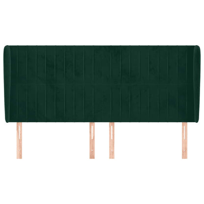 Testiera ad Orecchio Verde Scuro 163x23x118/128cm in Velluto