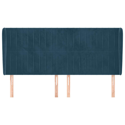 Testiera ad Orecchio Blu Scuro 163x23x118/128 cm in Velluto