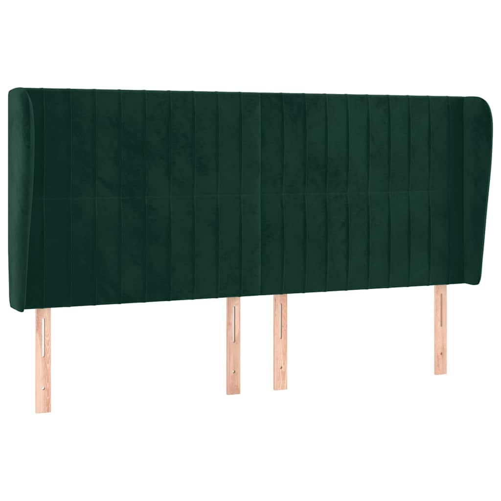 Testiera ad Orecchio Verde Scuro 183x23x118/128cm in Velluto