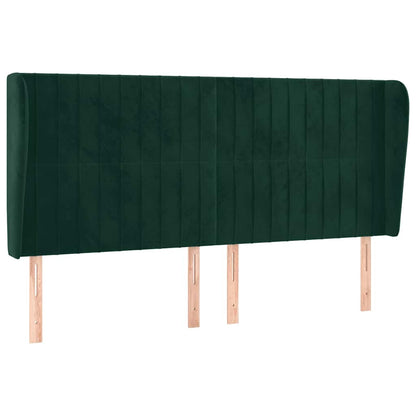 Testiera ad Orecchio Verde Scuro 183x23x118/128cm in Velluto
