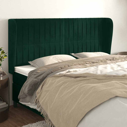 Testiera ad Orecchio Verde Scuro 183x23x118/128cm in Velluto