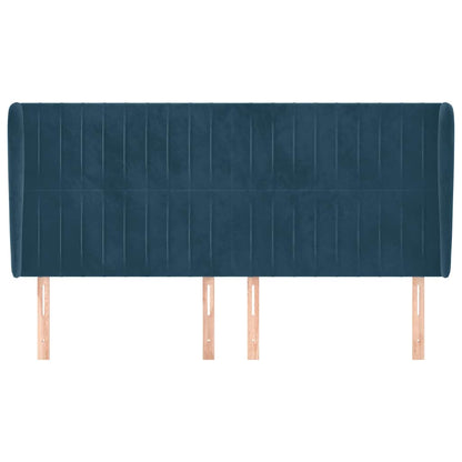 Testiera ad Orecchio Blu Scuro 183x23x118/128 cm in Velluto