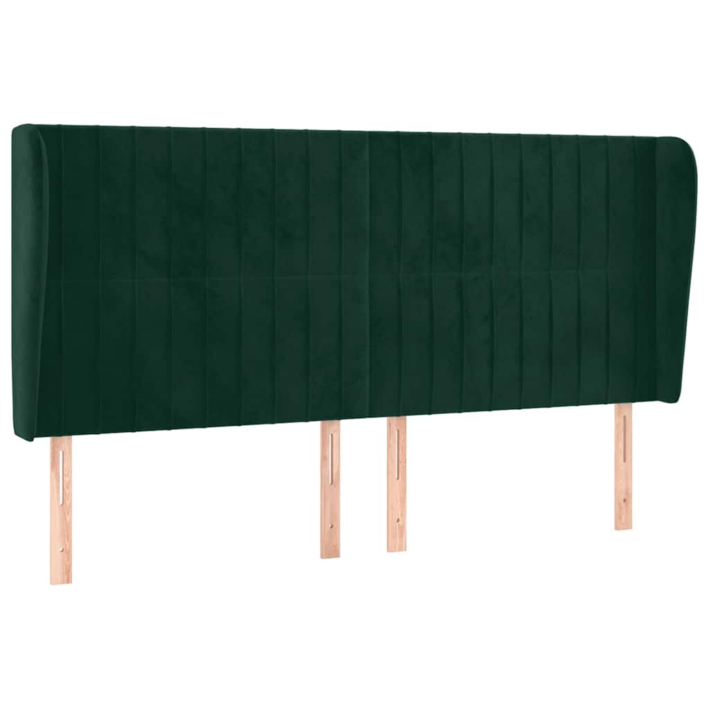 Testiera ad Orecchio Verde Scuro 203x23x118/128cm in Velluto