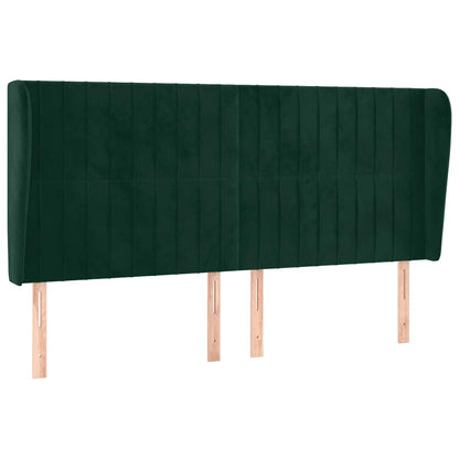 Testiera ad Orecchio Verde Scuro 203x23x118/128cm in Velluto
