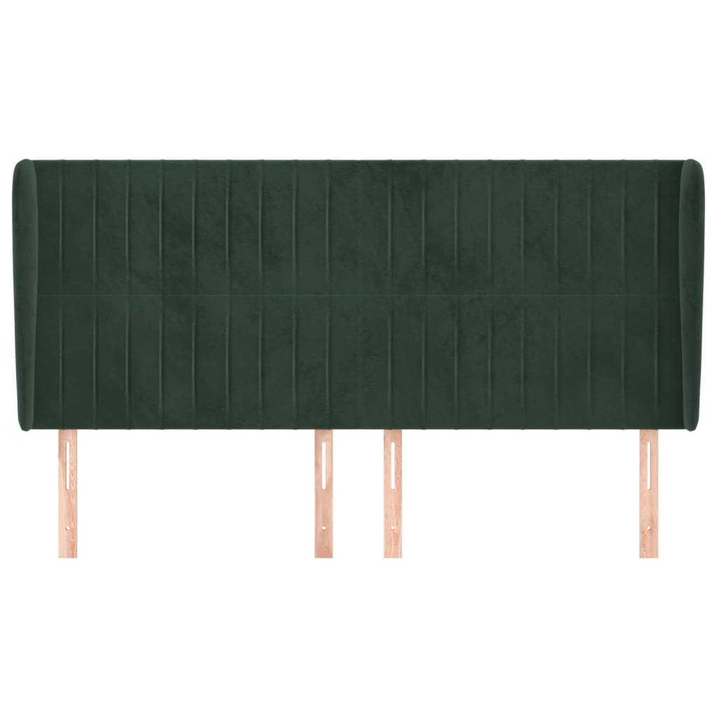 Testiera ad Orecchio Verde Scuro 203x23x118/128cm in Velluto