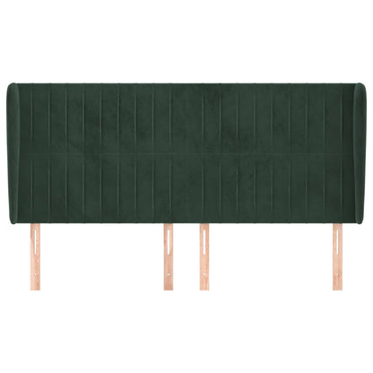 Testiera ad Orecchio Verde Scuro 203x23x118/128cm in Velluto