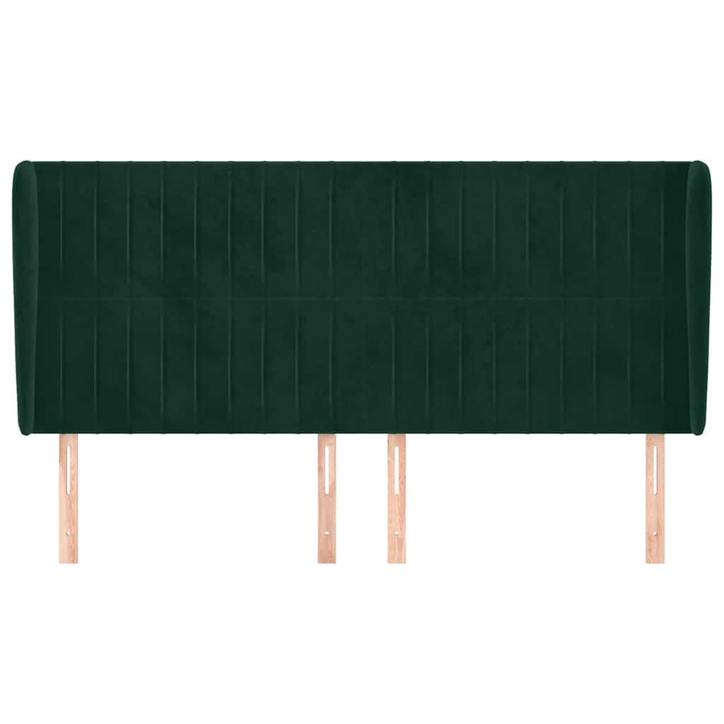 Testiera ad Orecchio Verde Scuro 203x23x118/128cm in Velluto