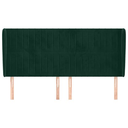 Testiera ad Orecchio Verde Scuro 203x23x118/128cm in Velluto