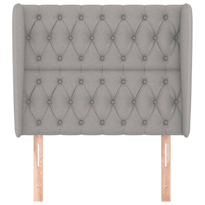 Testiera ad Orecchio Grigio Chiaro 93x23x118/128 cm in Tessuto