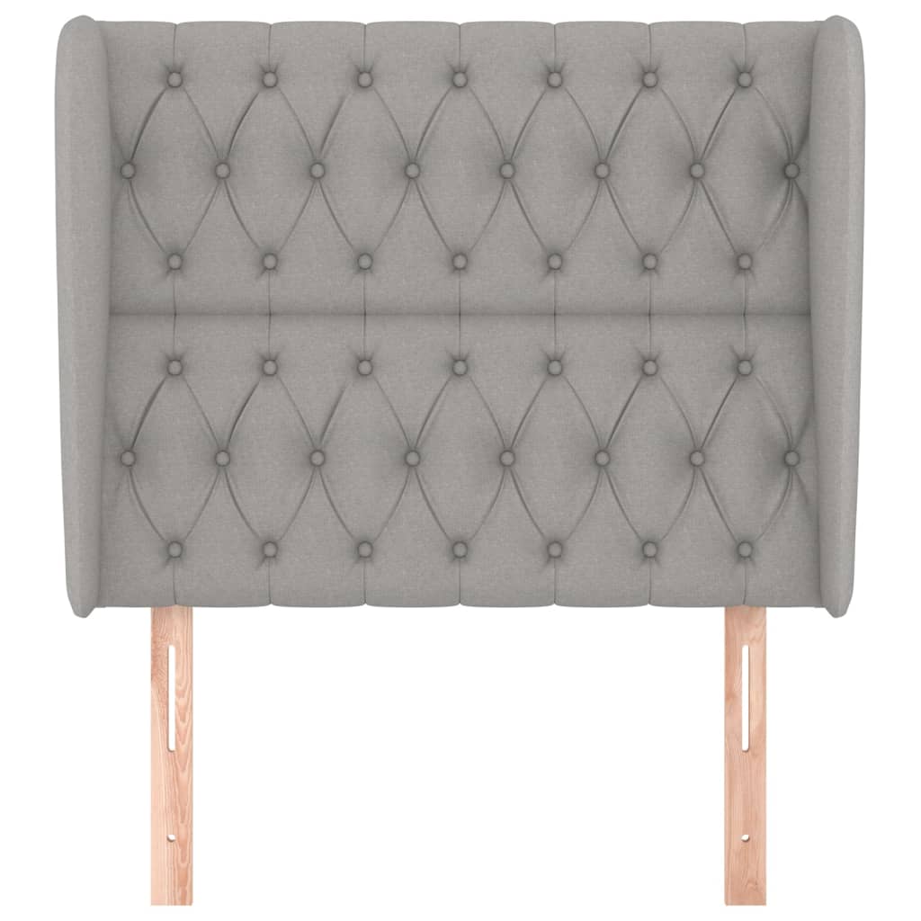 Testiera ad Orecchio Grigio Chiaro 93x23x118/128 cm in Tessuto