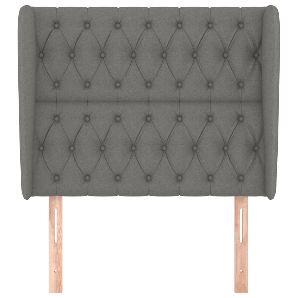 Testiera ad Orecchio Grigio Scuro 93x23x118/128 cm in Tessuto