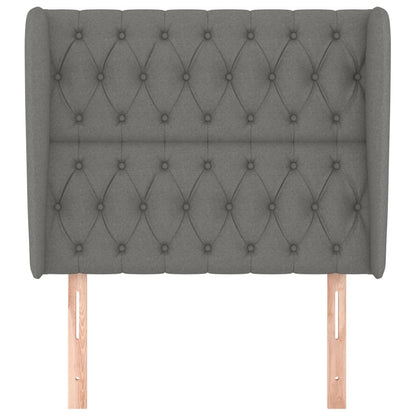 Testiera ad Orecchio Grigio Scuro 93x23x118/128 cm in Tessuto