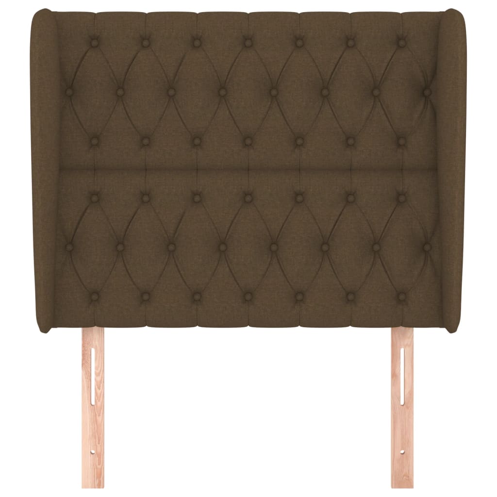 Testiera ad Orecchio Marrone Scuro 93x23x118/128 cm in Tessuto