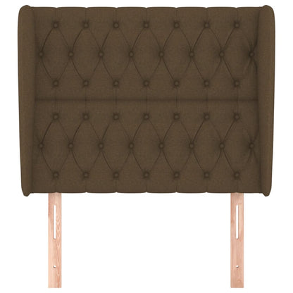 Testiera ad Orecchio Marrone Scuro 93x23x118/128 cm in Tessuto