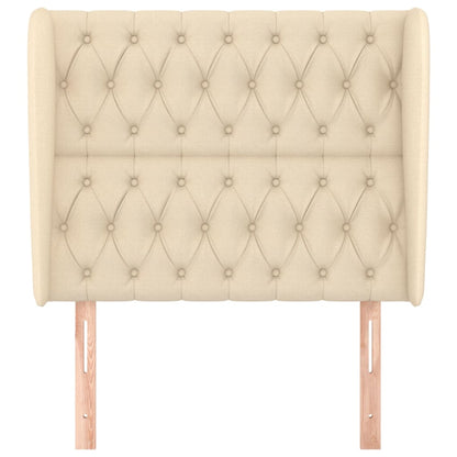 Testiera ad Orecchio Crema 93x23x118/128 cm in Tessuto